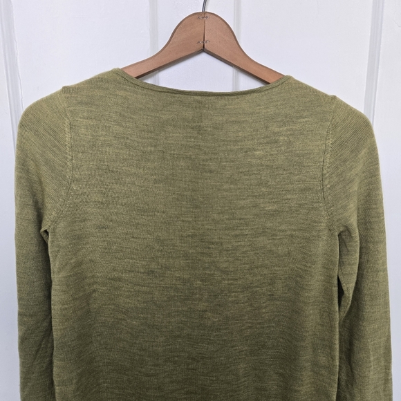 Eileen Fisher Women's Merino Wool Sweater Size XL Green Minimalist 3/4 Sleeve - Picture 8 of 10